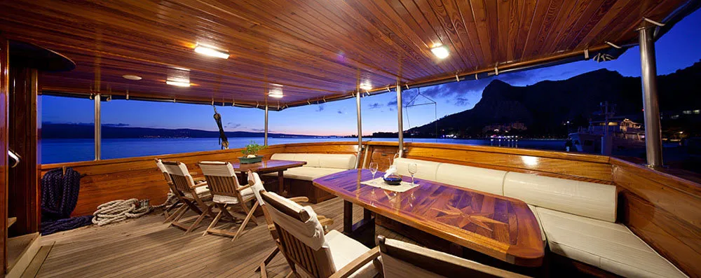 Deck of Tajna Mora, a Unknown Tajna Mora yacht at Split, Croatia