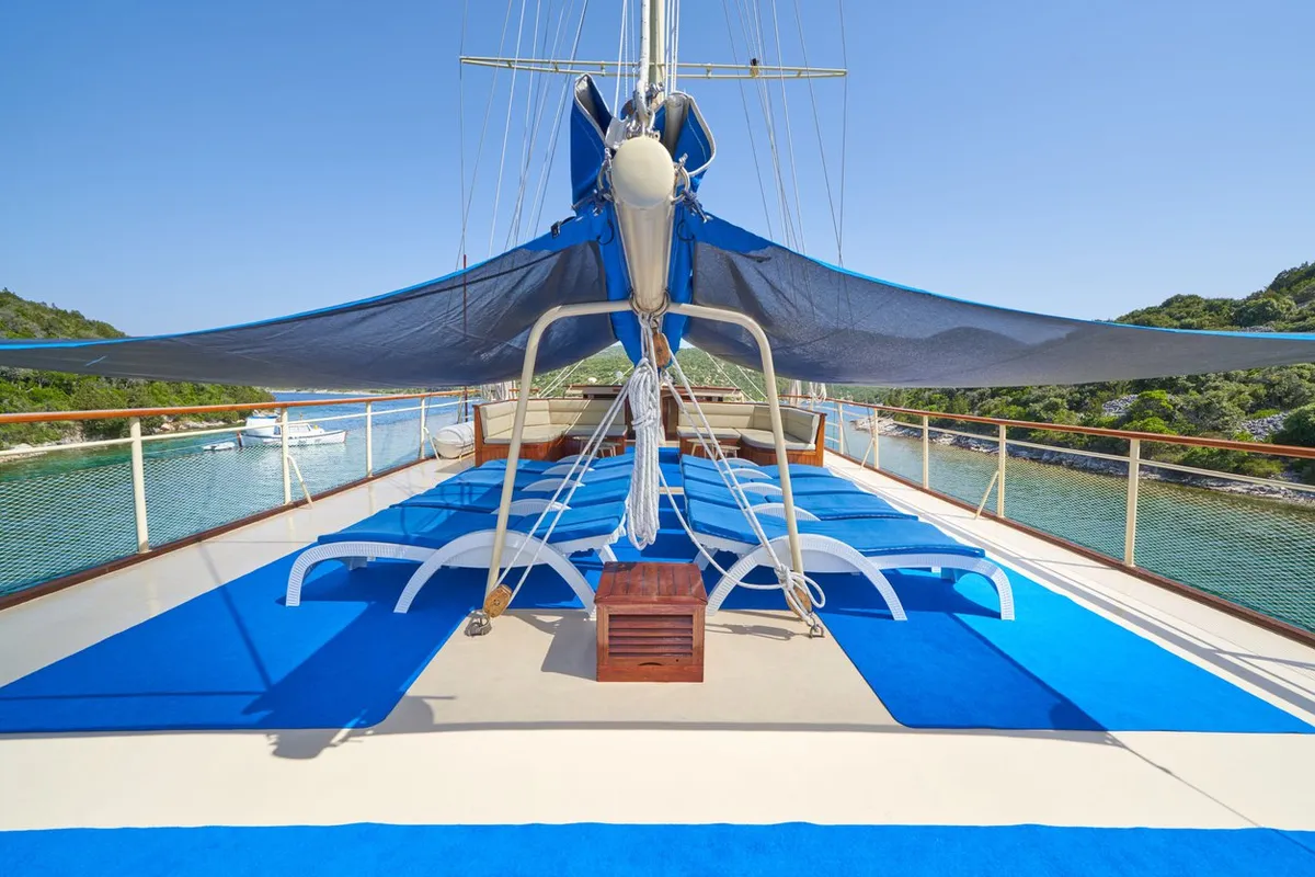 Deck of Tajna Mora, a Unknown Tajna Mora yacht at Split, Croatia