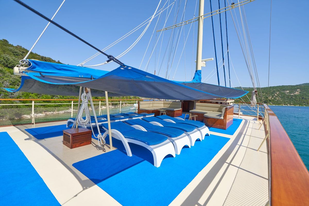 Deck of Tajna Mora, a Unknown Tajna Mora yacht at Split, Croatia
