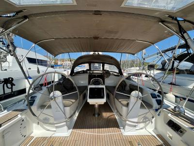 Cockpit of My Point, a Bavaria Cruiser 41 sailboat at Općina Marina, Croatia