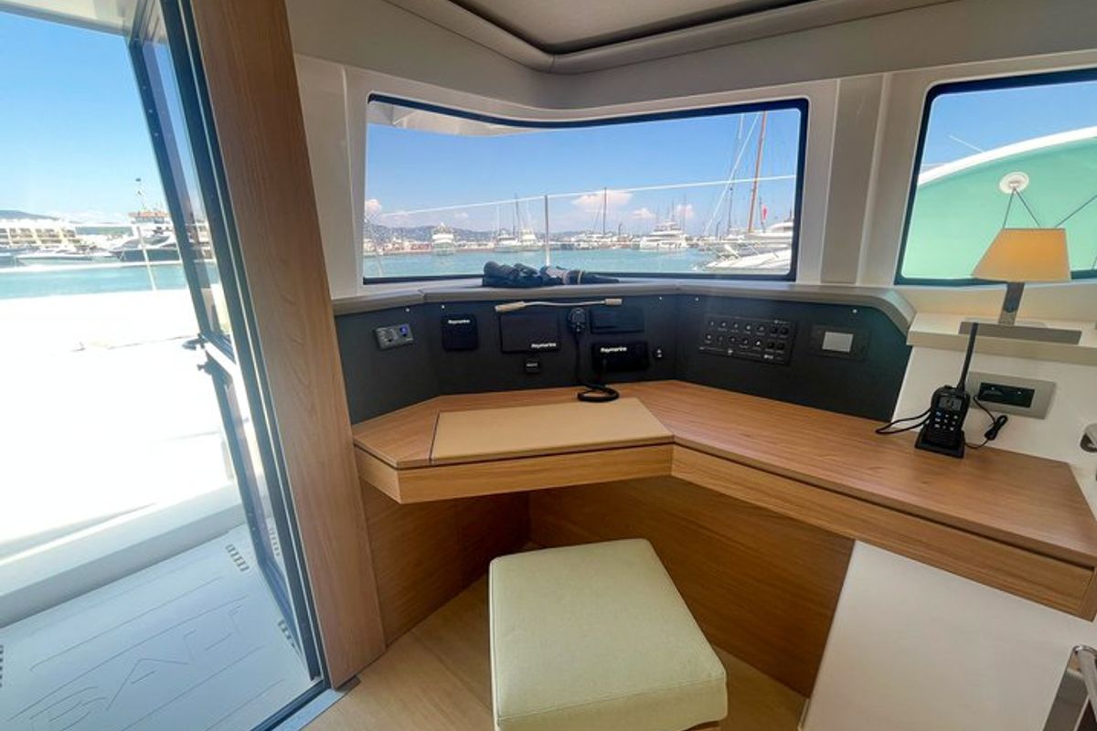 Salon of Ten, a Bali 4.6 catamaran at Ajaccio, France