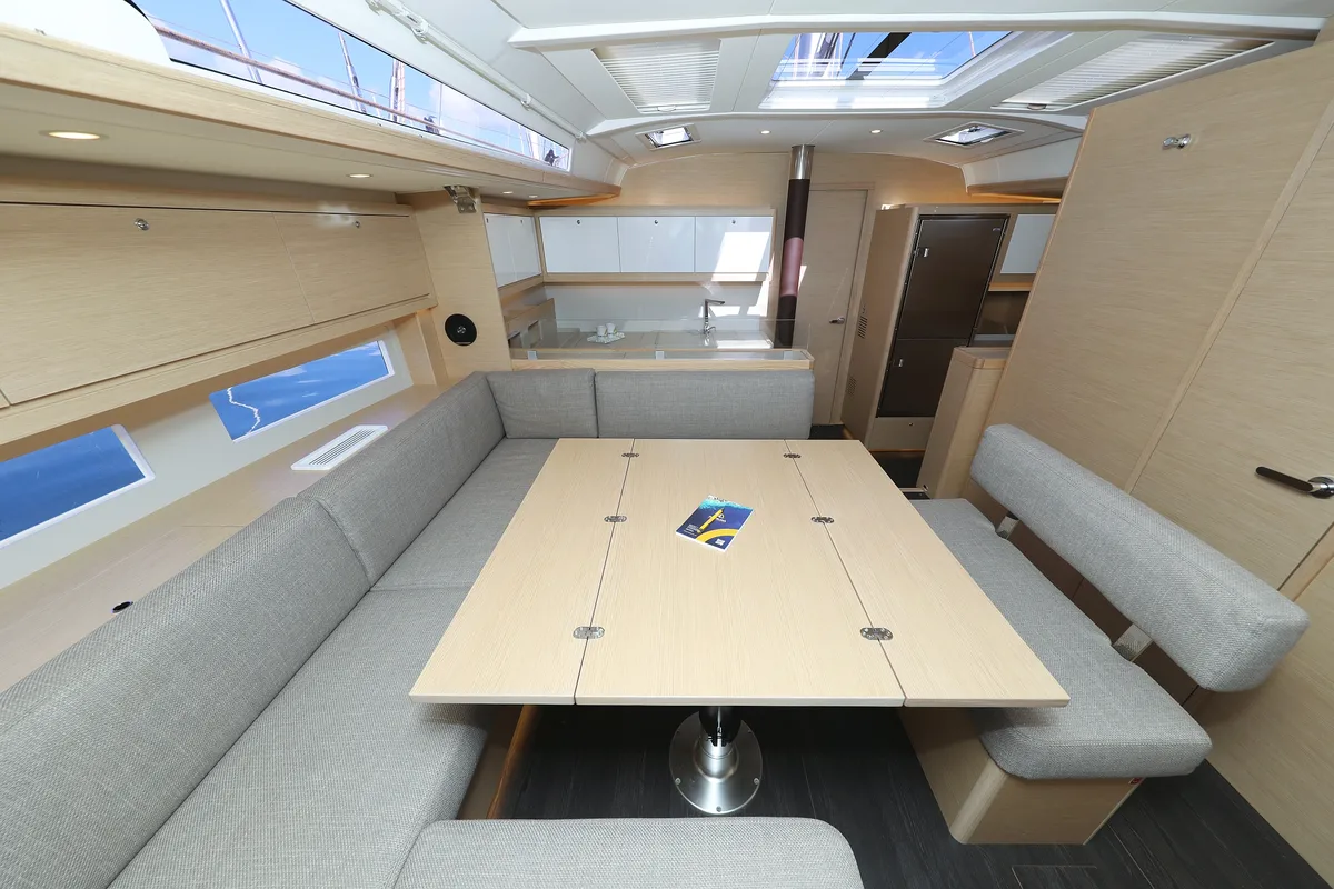 Salon of Graceful Dancer, a Dufour 530 sailboat at Grad Trogir, Croatia