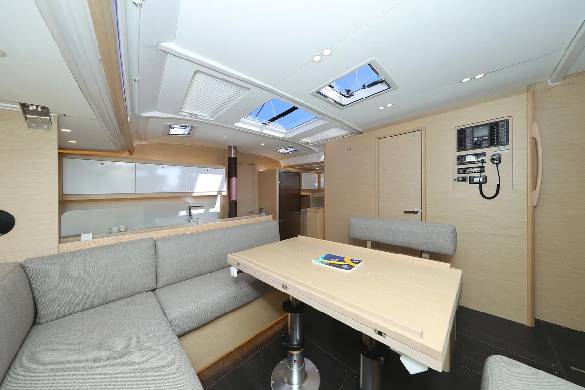 Salon of Graceful Dancer, a Dufour 530 sailboat at Grad Trogir, Croatia