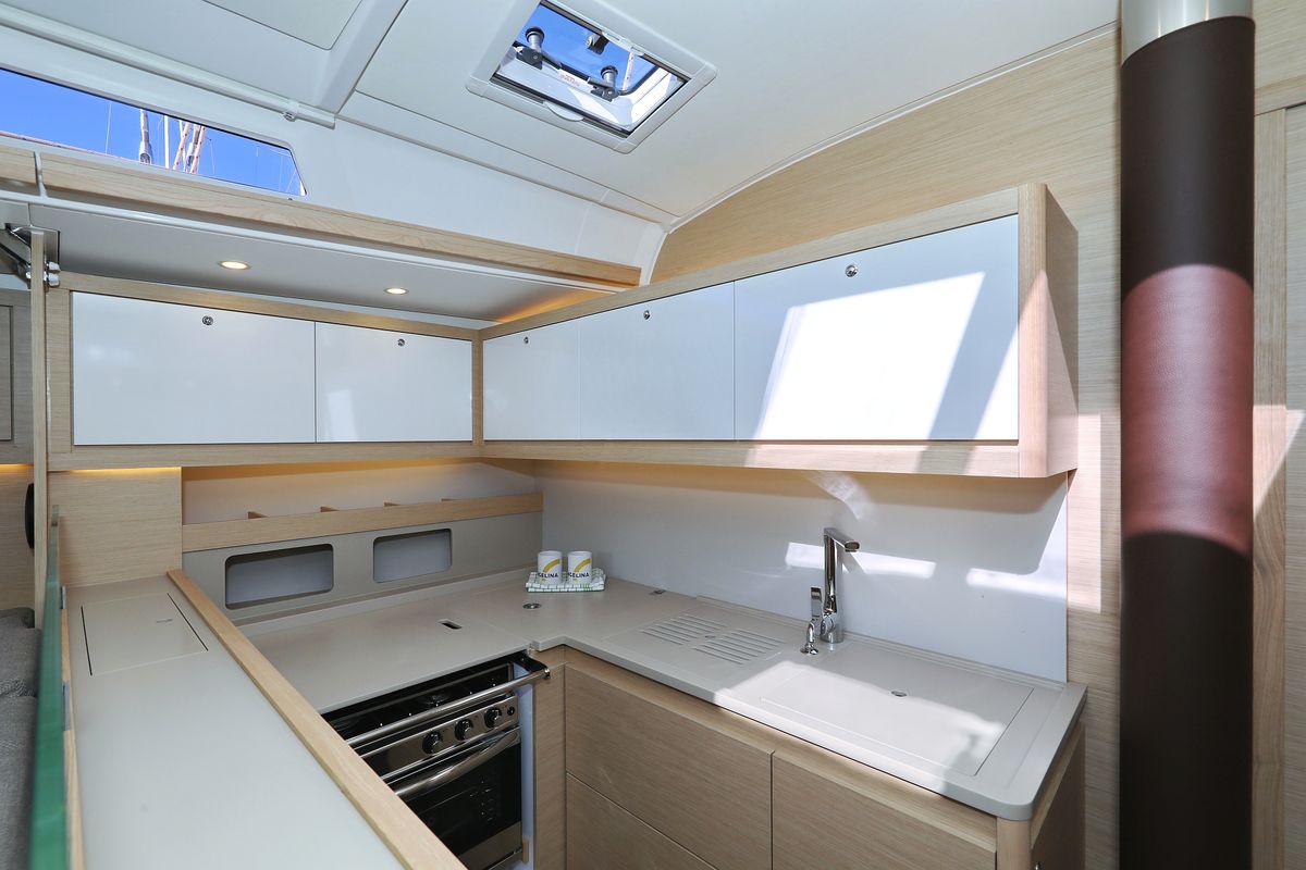 Galley of Graceful Dancer, a Dufour 530 sailboat at Grad Trogir, Croatia