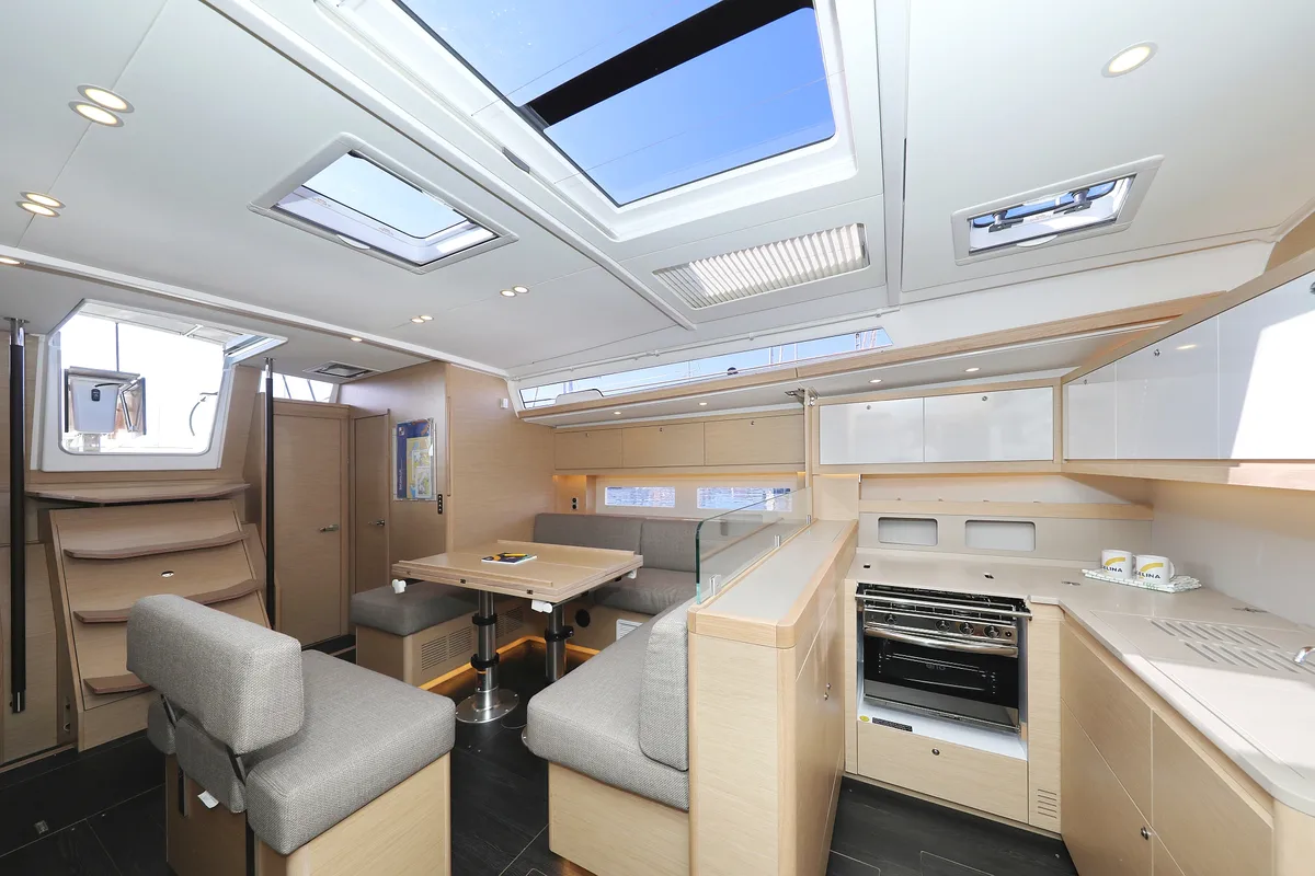 Salon of Graceful Dancer, a Dufour 530 sailboat at Grad Trogir, Croatia