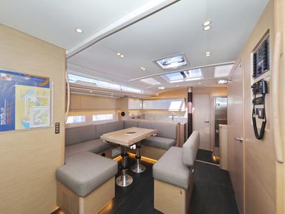 Salon of Graceful Dancer, a Dufour 530 sailboat at Grad Trogir, Croatia