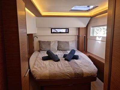 Cabin on Amanaci, a Lagoon 46 catamaran at Palma de Mallorca, Spain