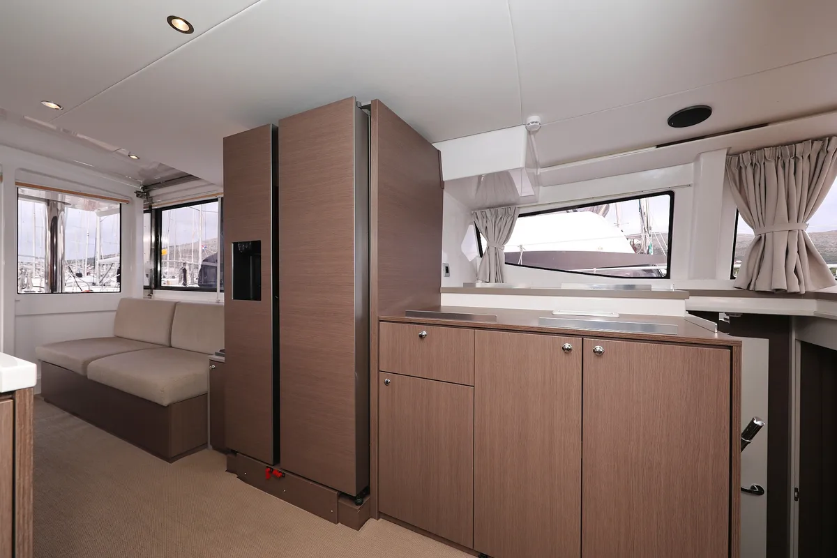 Galley of Titan, a Bali 4.8 catamaran at Grad Trogir, Croatia