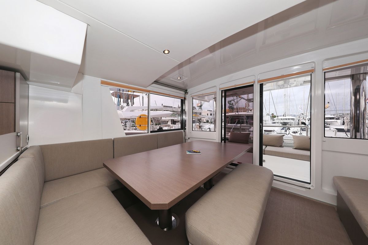 Salon of Titan, a Bali 4.8 catamaran at Grad Trogir, Croatia