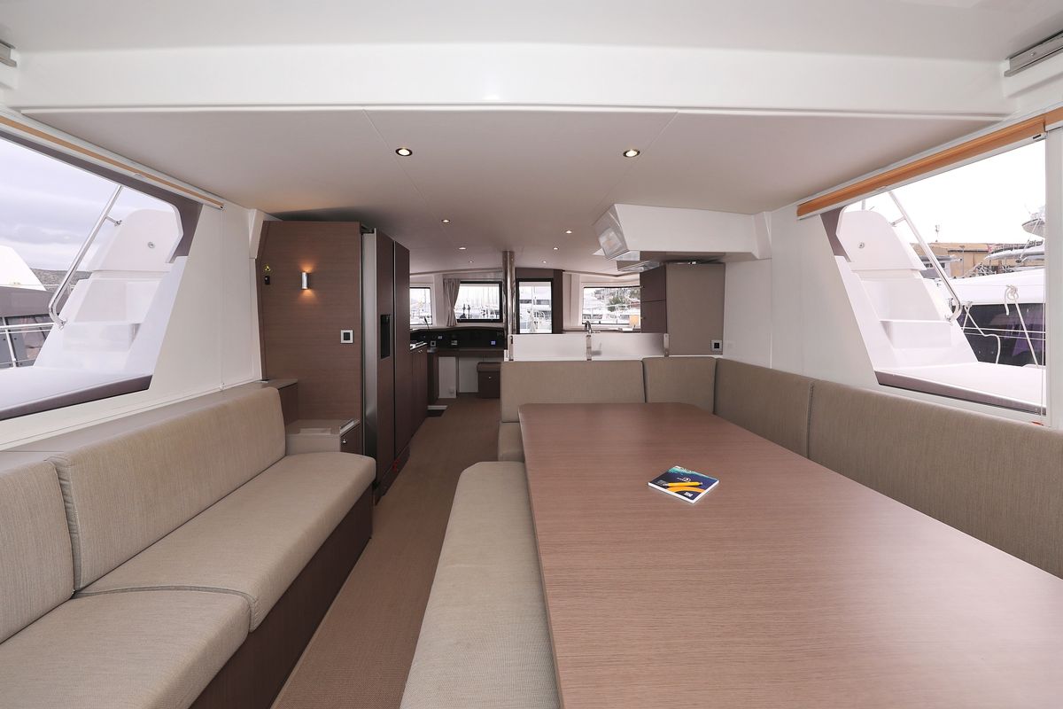 Salon of Titan, a Bali 4.8 catamaran at Grad Trogir, Croatia