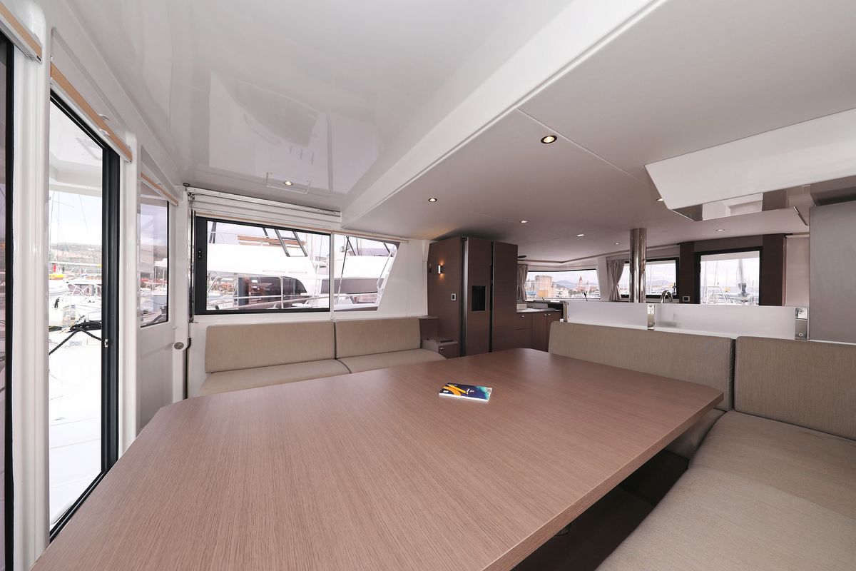 Salon of Titan, a Bali 4.8 catamaran at Grad Trogir, Croatia