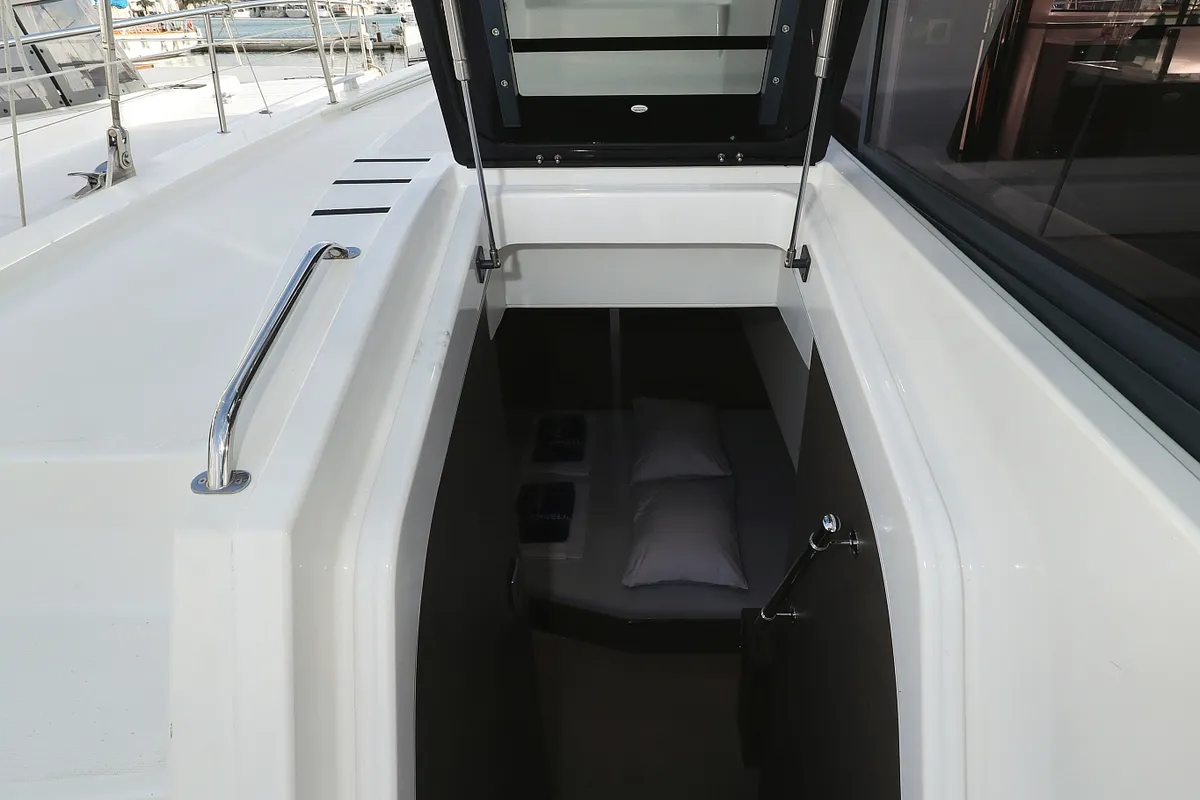 Deck of Titan, a Bali 4.8 catamaran at Grad Trogir, Croatia