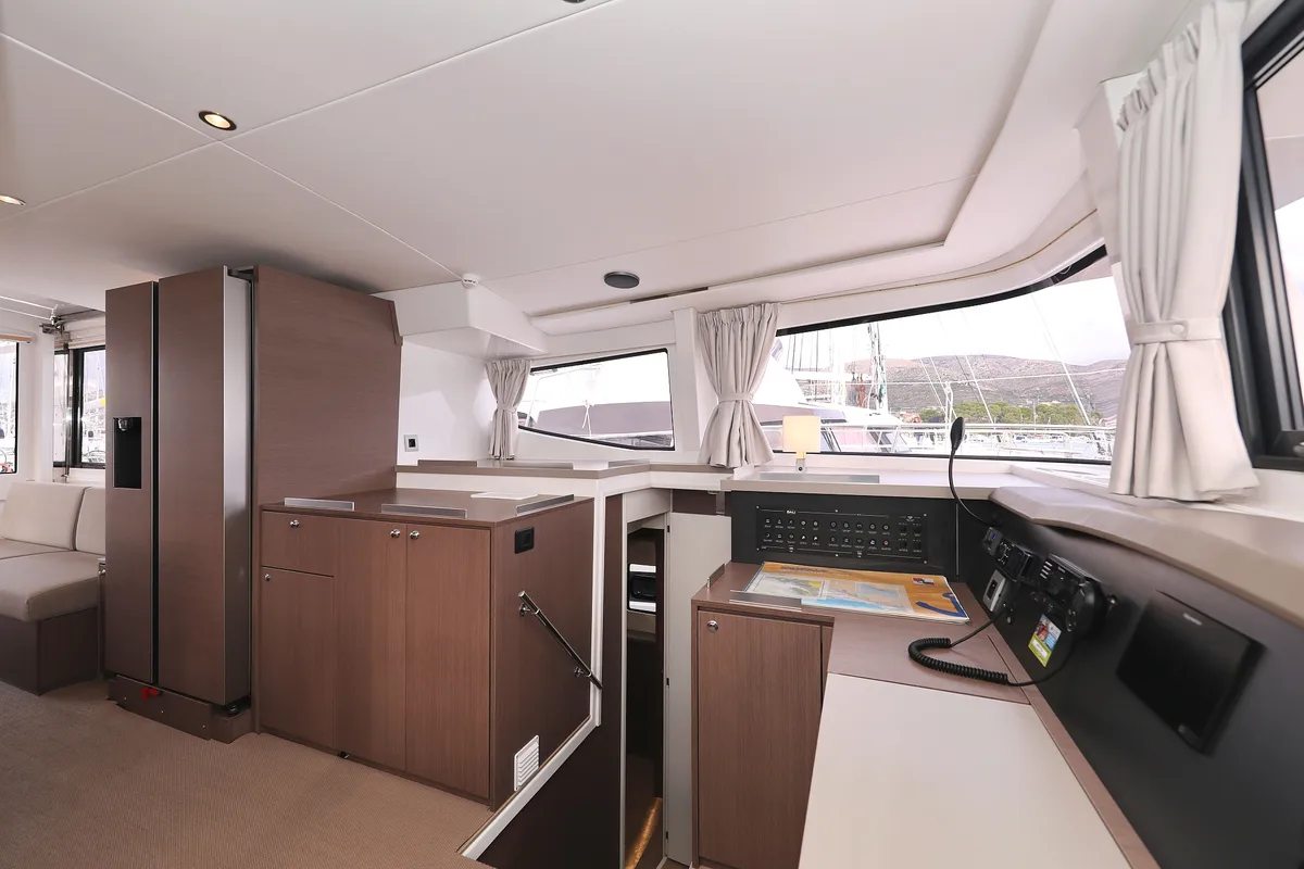 Salon of Titan, a Bali 4.8 catamaran at Grad Trogir, Croatia