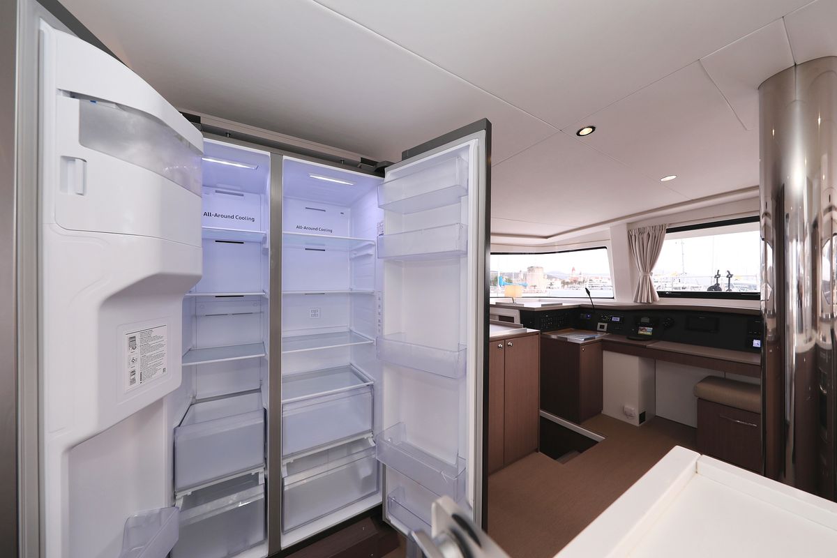 Galley of Titan, a Bali 4.8 catamaran at Grad Trogir, Croatia