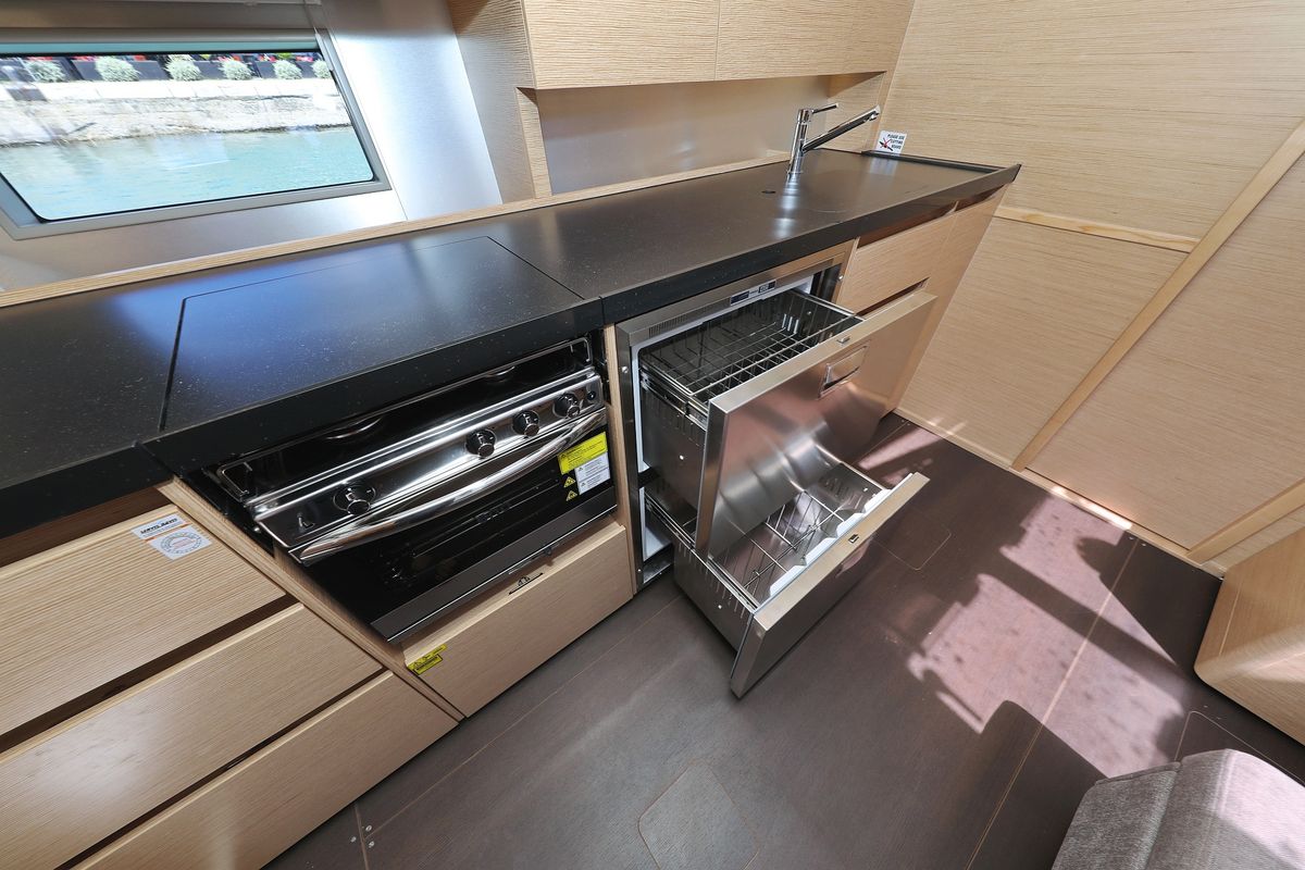 Galley of Charlabelle - OW, a Hanse Yachts Hanse 508 sailboat at Seget Donji, Croatia
