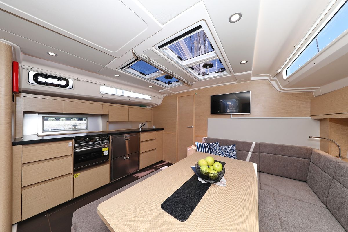 Galley of Charlabelle - OW, a Hanse Yachts Hanse 508 sailboat at Seget Donji, Croatia