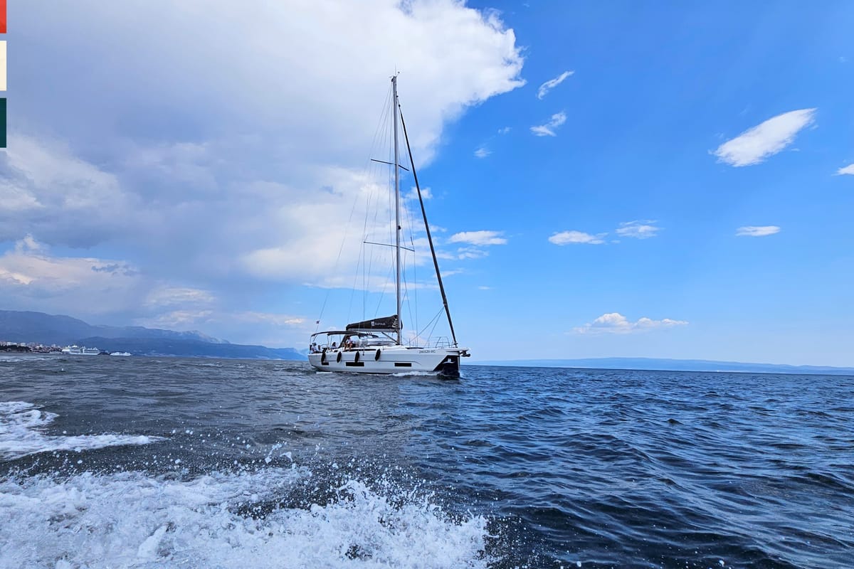 Exterior view of Pavana, a Dufour 470 sailboat at Općina Rogoznica, Croatia