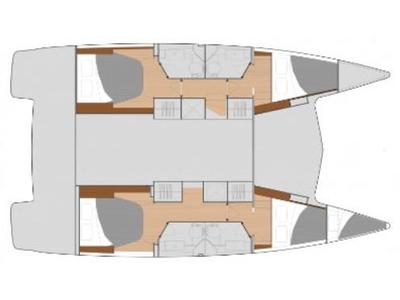 Floor plan of LUNADOR, a Fountaine Pajot Isla 40 catamaran at Propriano, France