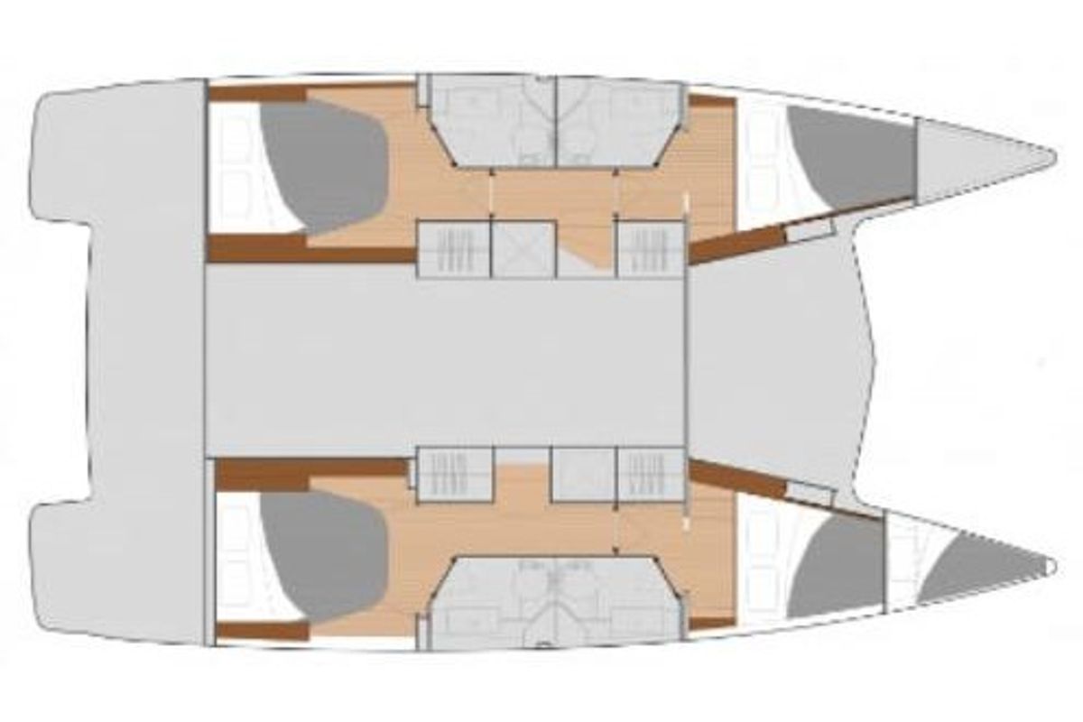Floor plan of LUNADOR, a Fountaine Pajot Isla 40 catamaran at Propriano, France