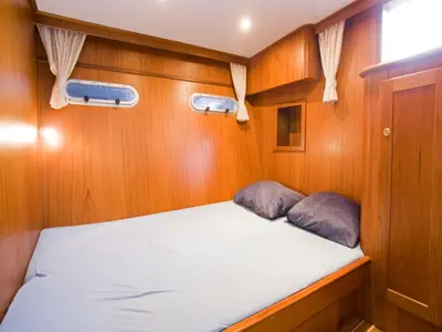 Cabin on Drait 61, a De Drait Impression 1400 motorboat at Drachten, Netherlands