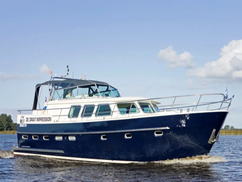 Exterior view of Drait 61, a De Drait Impression 1400 motorboat at Drachten, Netherlands