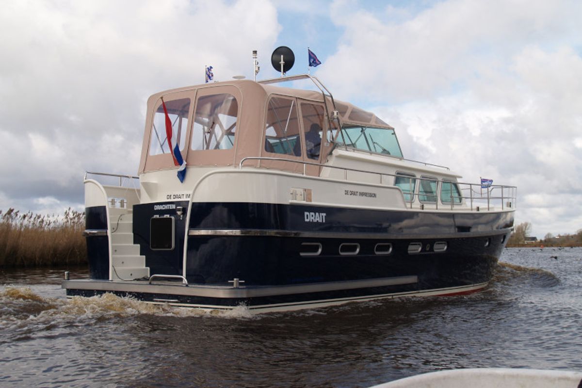 Exterior view of Drait 61, a De Drait Impression 1400 motorboat at Drachten, Netherlands