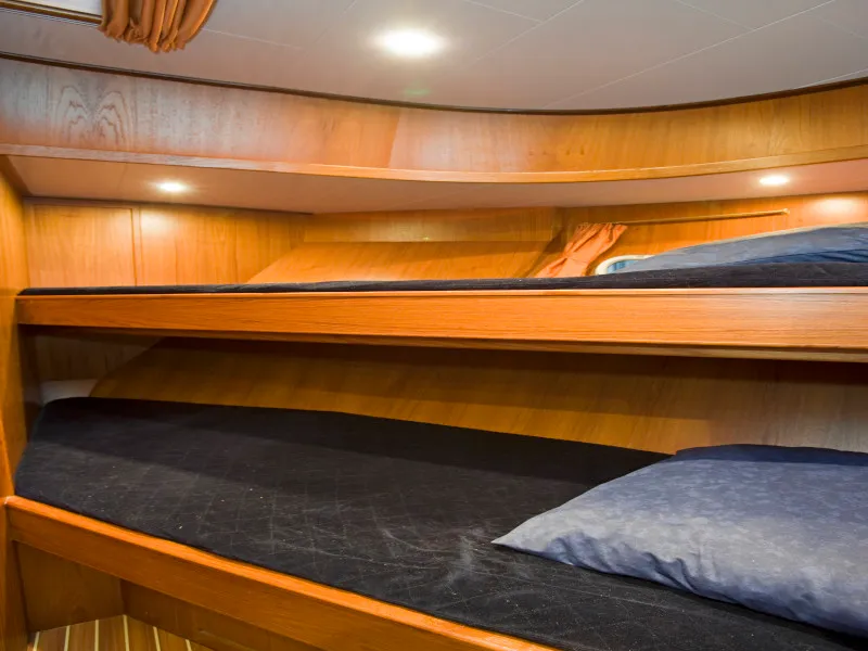 Cabin on Drait 61, a De Drait Impression 1400 motorboat at Drachten, Netherlands