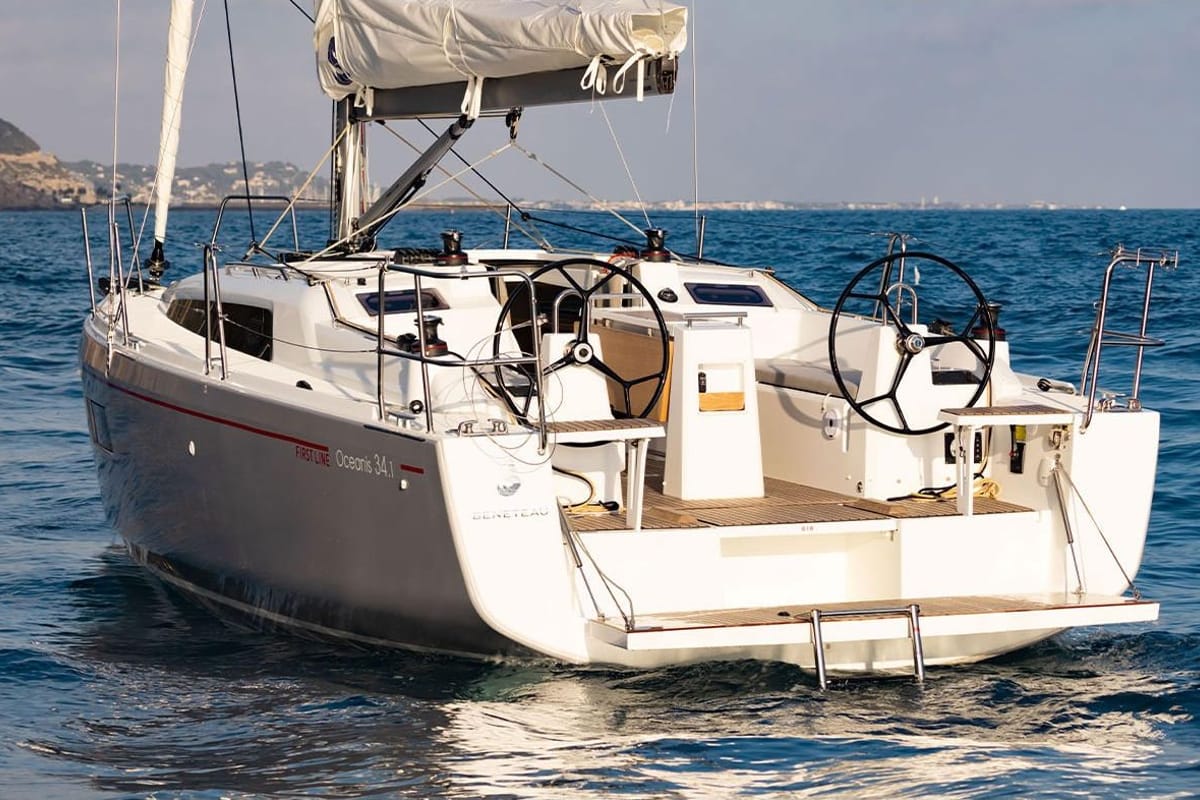 Exterior view of Sail Altair 1, a Beneteau Oceanis 34.1 sailboat at Marmaris, Turkey