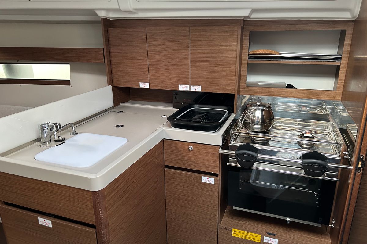 Galley of Sail Altair 1, a Beneteau Oceanis 34.1 sailboat at Marmaris, Turkey