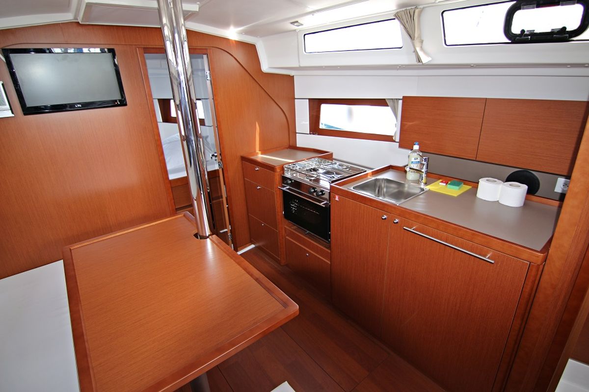Galley of Aura, a Beneteau Oceanis 38.1 sailboat at Općina Sukošan, Croatia
