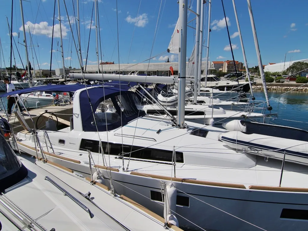 Exterior view of Aura, a Beneteau Oceanis 38.1 sailboat at Općina Sukošan, Croatia