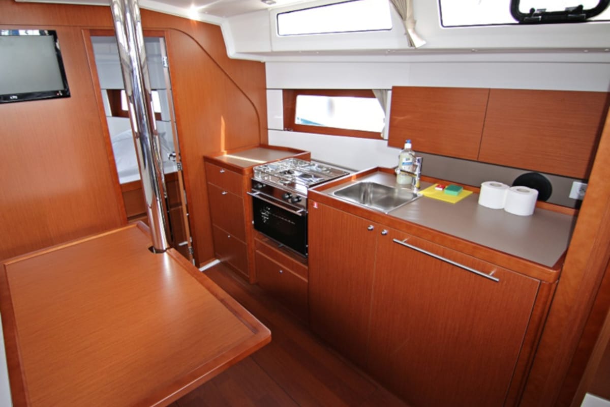 Galley of Aura, a Beneteau Oceanis 38.1 sailboat at Općina Sukošan, Croatia