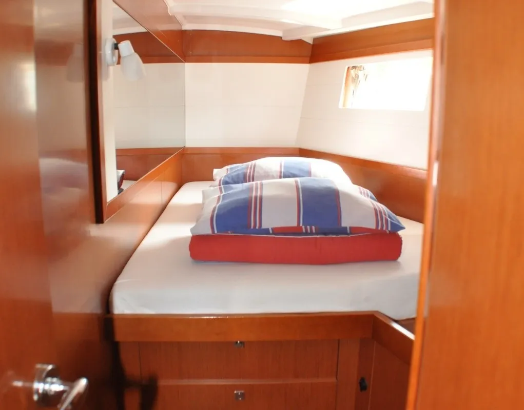 Cabin on Cheeky Lady, a Beneteau Oceanis 48 sailboat at Punat, Croatia