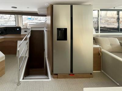 Salon of Enma, a Bali 4.6 catamaran at Athens, Greece