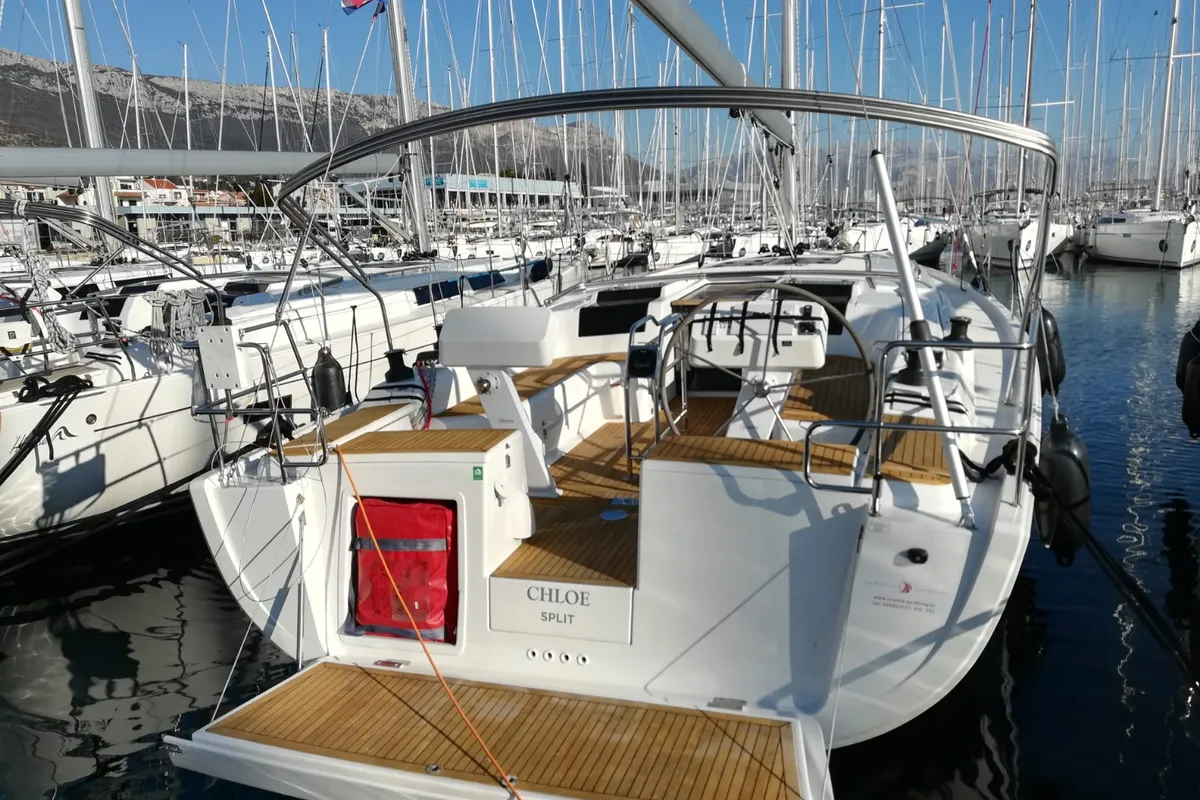 Chloe, a Hanse Yachts Hanse 458 sailboat at Grad Kaštela, Croatia