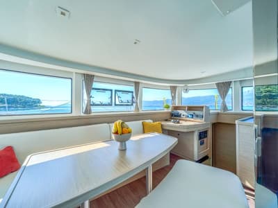 Salon of Olyntha, a Lagoon 42 catamaran at Grad Kaštela, Croatia