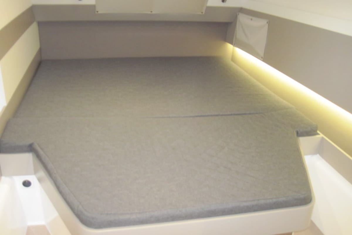 Cabin on Maria Elena, a Bali 4.3 catamaran at Capo d'Orlando, Italy