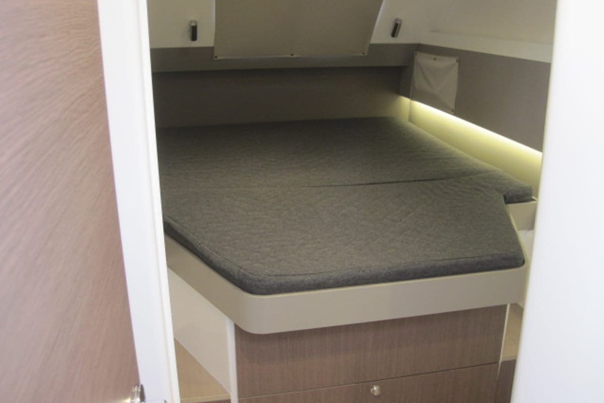 Cabin on Maria Elena, a Bali 4.3 catamaran at Capo d'Orlando, Italy