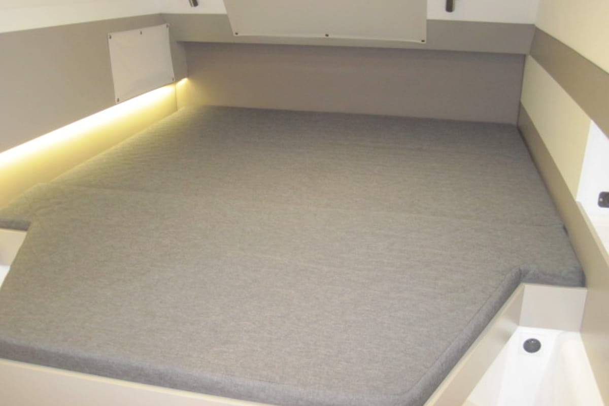 Cabin on Maria Elena, a Bali 4.3 catamaran at Capo d'Orlando, Italy