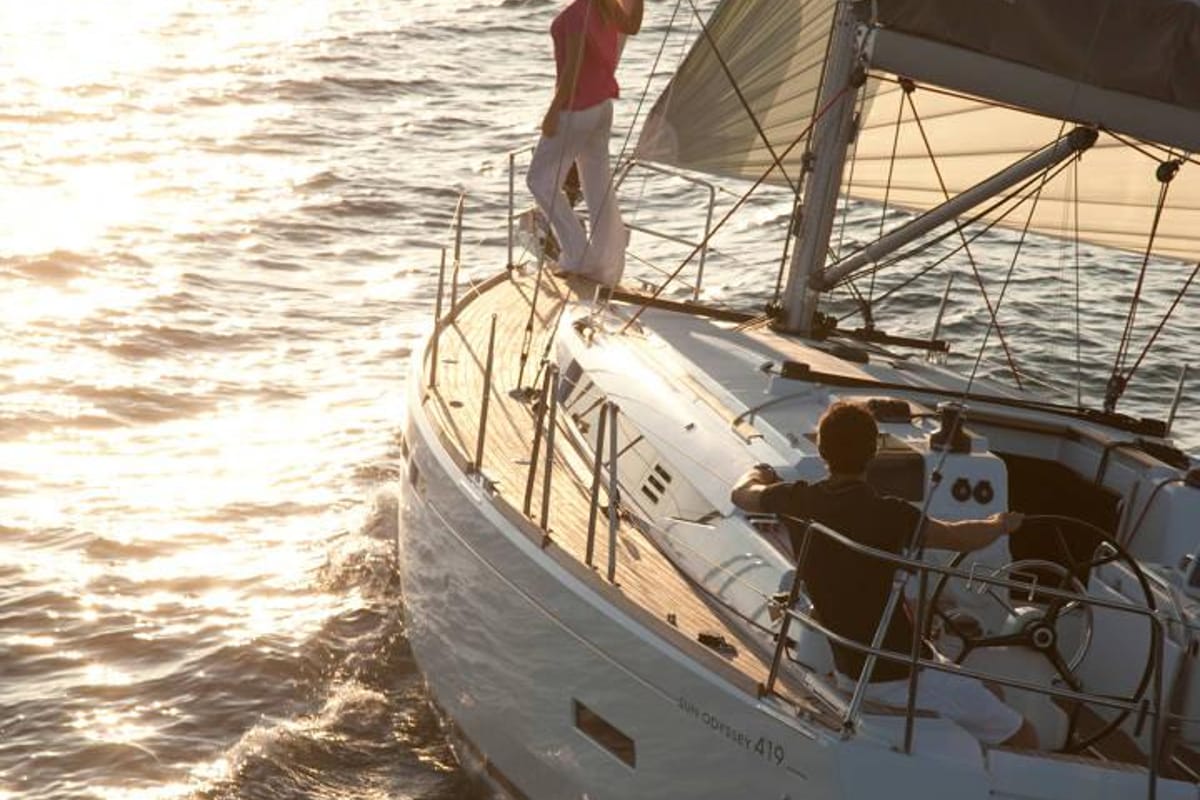 Exterior view of Star Gazer, a Jeanneau Sun Odyssey 419 sailboat at Grad Pula, Croatia