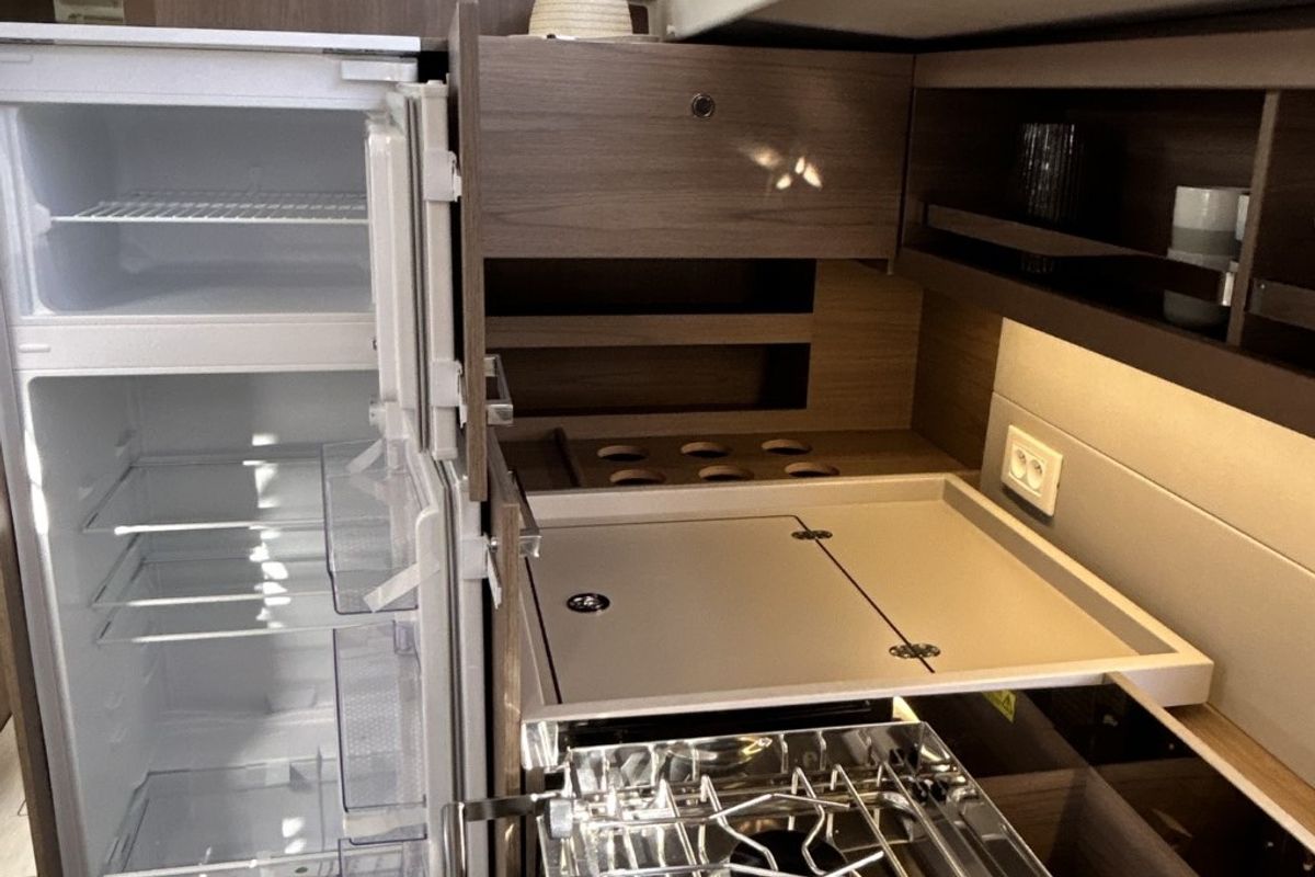 Galley of B-52, a Beneteau Oceanis 52 sailboat at Split, Croatia