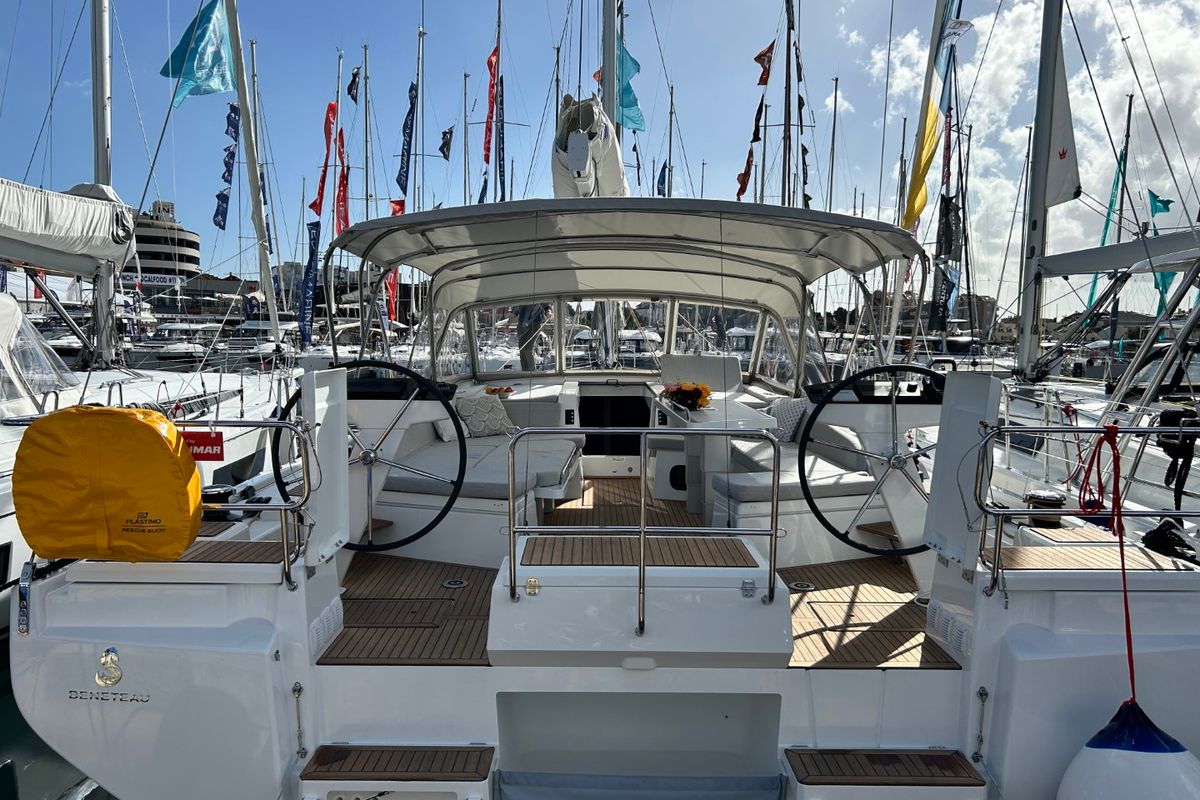 Cockpit of B-52, a Beneteau Oceanis 52 sailboat at Split, Croatia