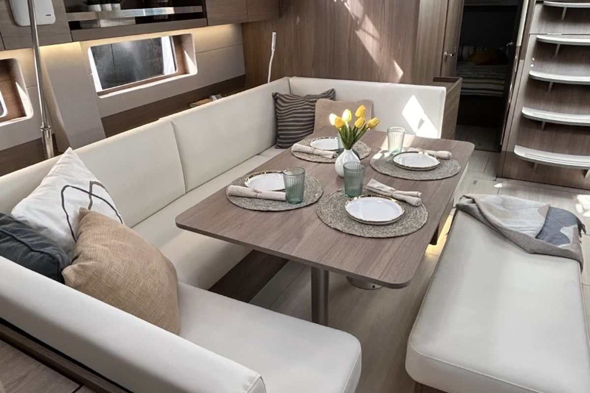 Salon of B-52, a Beneteau Oceanis 52 sailboat at Split, Croatia