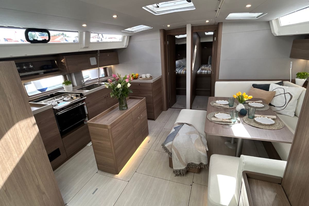 Salon of B-52, a Beneteau Oceanis 52 sailboat at Split, Croatia