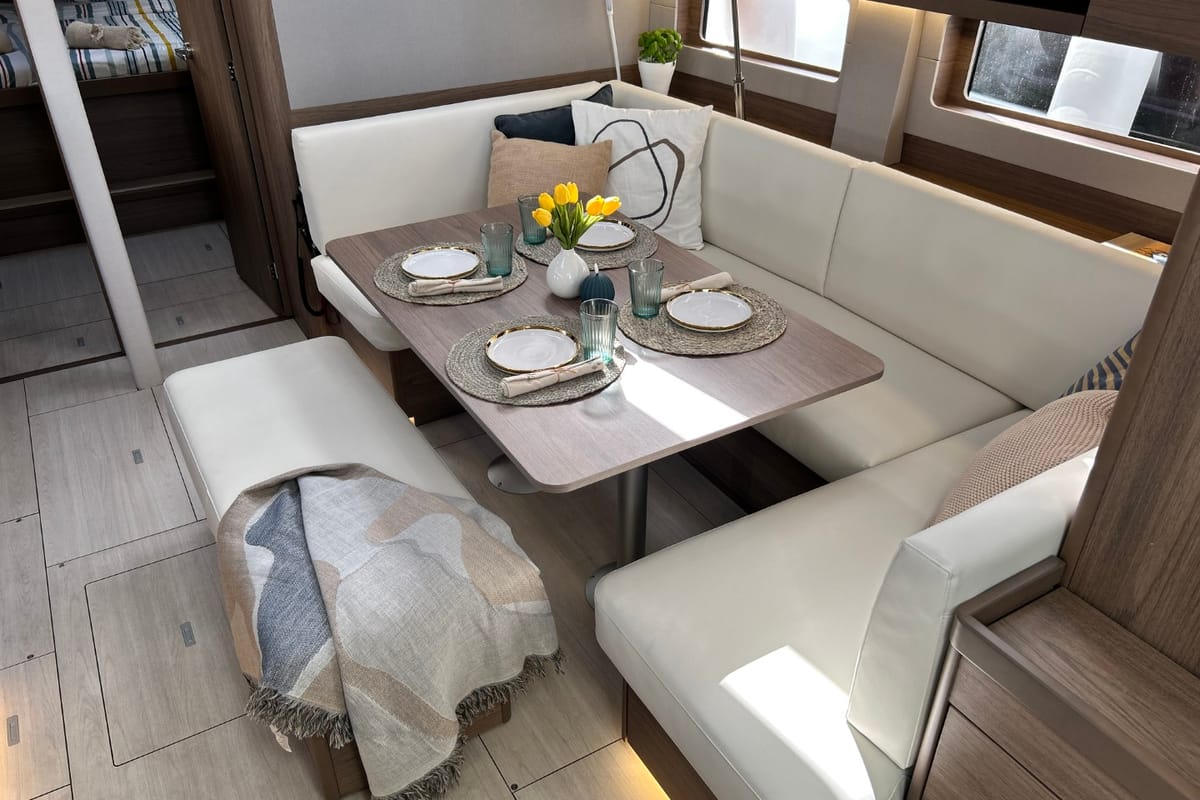 Salon of B-52, a Beneteau Oceanis 52 sailboat at Split, Croatia