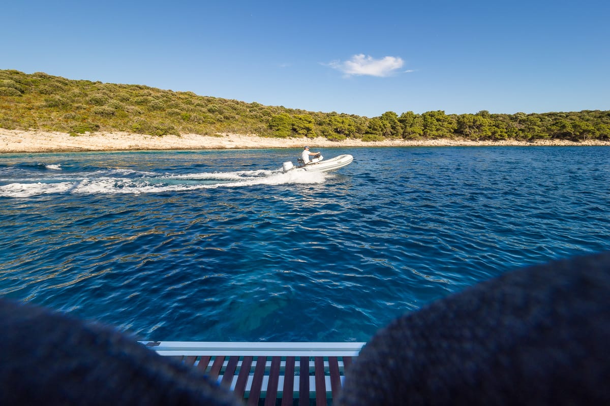 Exterior view of Catwalk, a Lagoon 51 OW catamaran at Grad Kaštela, Croatia