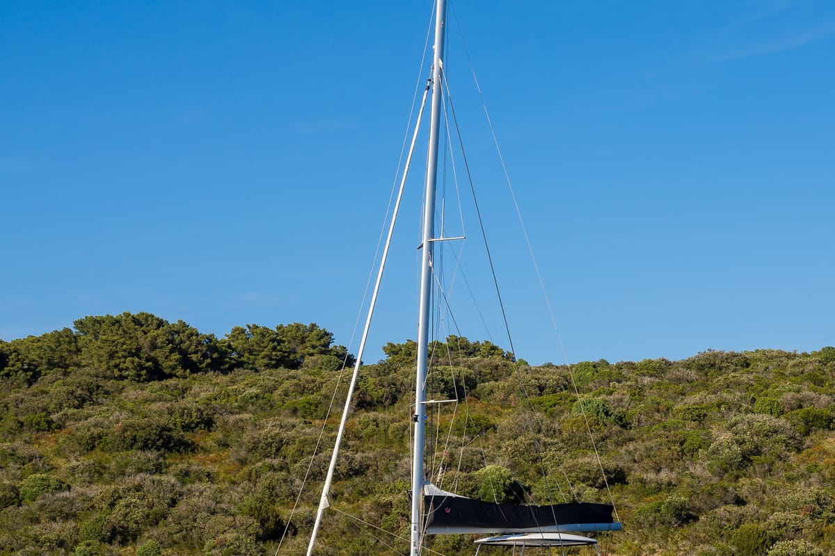 Exterior view of Catwalk, a Lagoon 51 OW catamaran at Grad Kaštela, Croatia