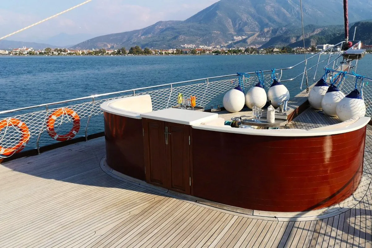 Deck of Diamond L, a Custom Made Diamond L yacht at Bodrum, Turkey