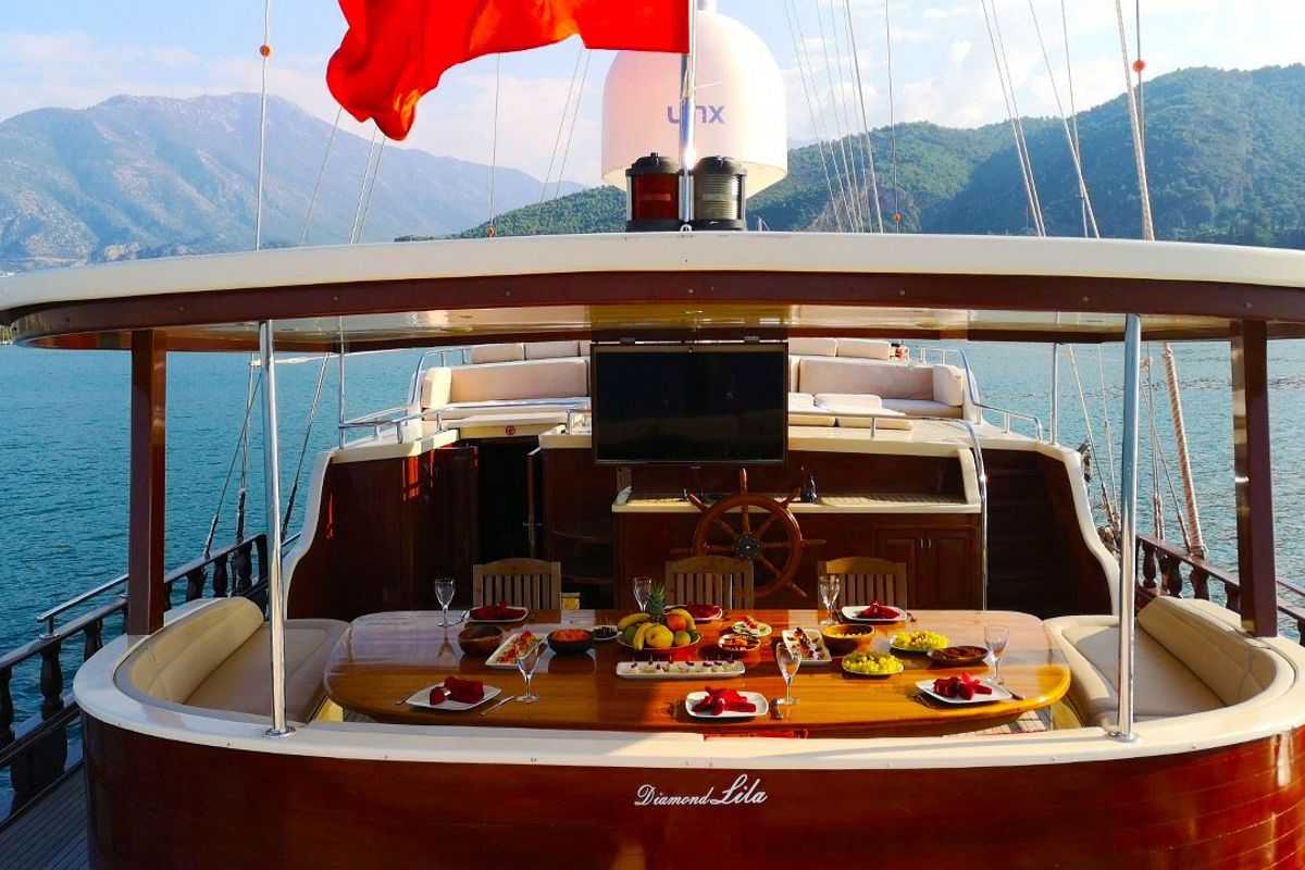 Deck of Diamond L, a Custom Made Diamond L yacht at Bodrum, Turkey