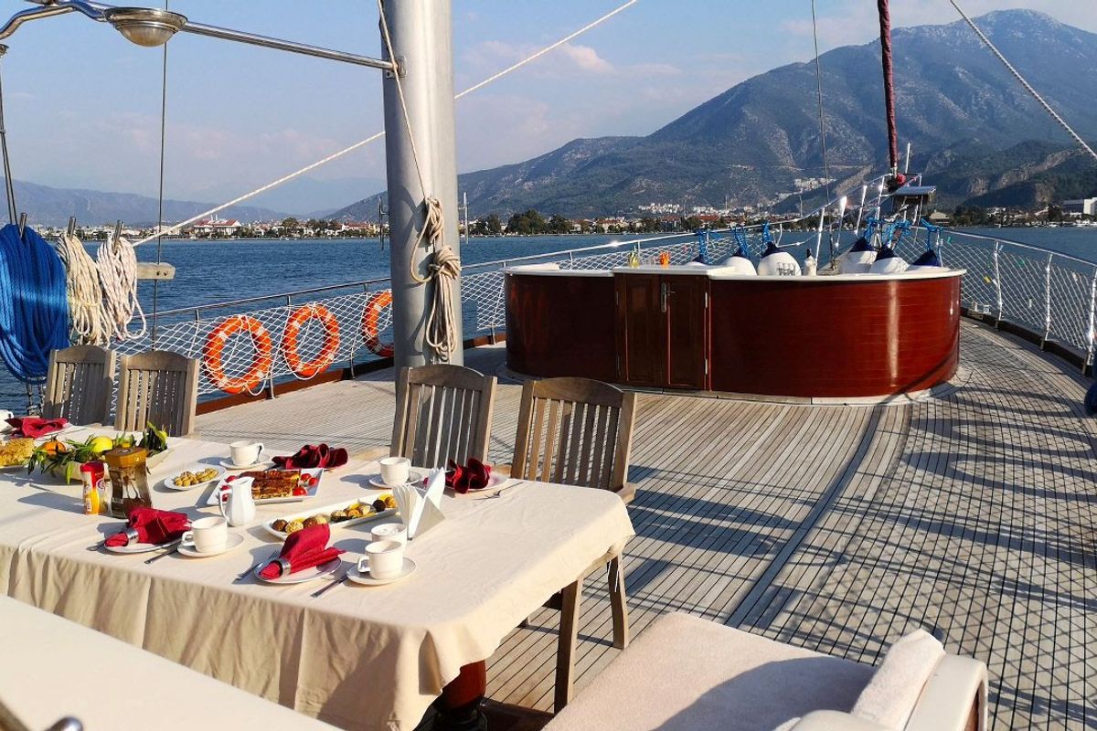 Deck of Diamond L, a Custom Made Diamond L yacht at Bodrum, Turkey